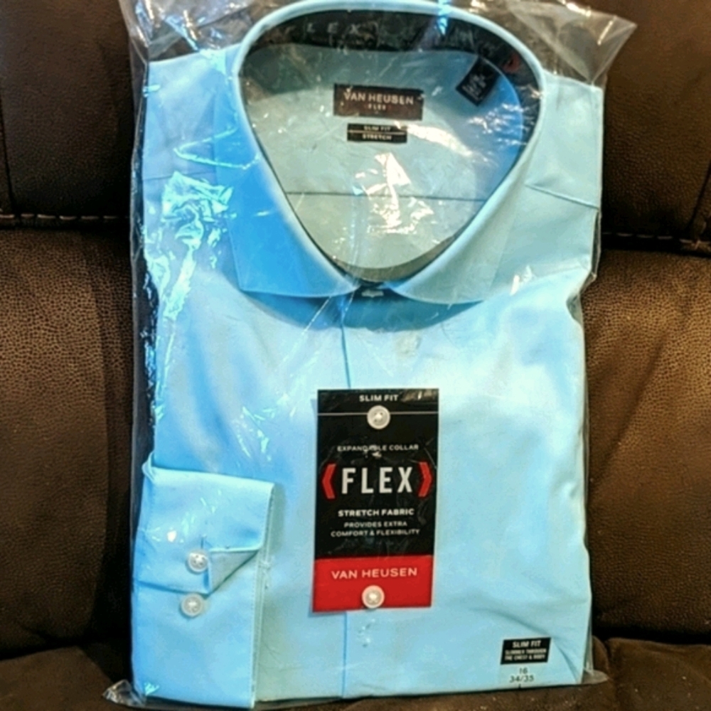 Van Heusen Men's Long Sleeve Shirt Size 16 NWT - Picture 7 of 9
